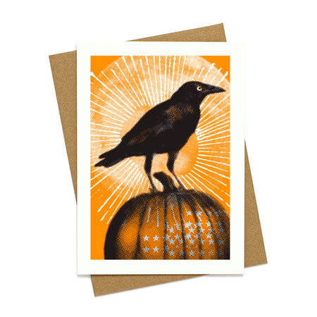 Halloween Crow Greeting Card