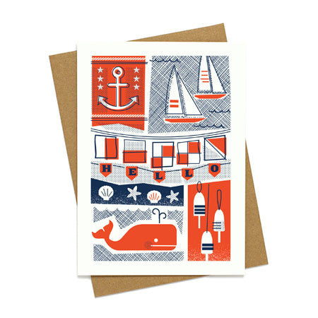 Nautical Whale and Anchor Card