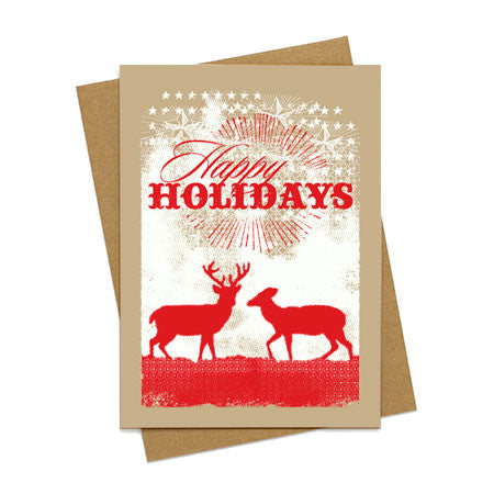 Happy Holidays Deer Card