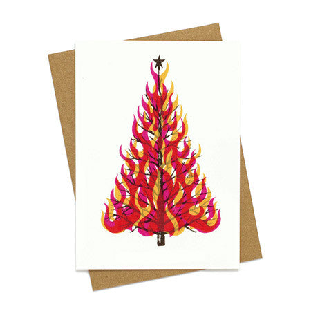 Flaming Tree Holiday Card