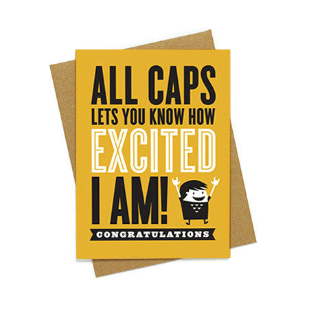 All Caps Congratulations Card