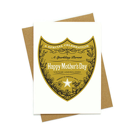 Mother's Day Champagne Label Card