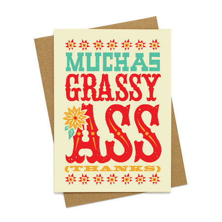 Muchas Grassy Ass Thank You Card