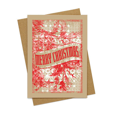 Merry Christmas Holly Card